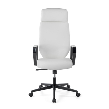poltrona de escritorio branco saranto pele sintetica bracos fixos 3