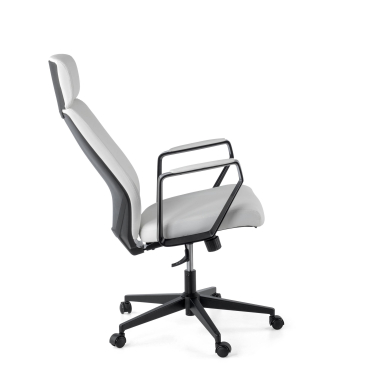 poltrona de escritorio branco saranto pele sintetica bracos fixos 4