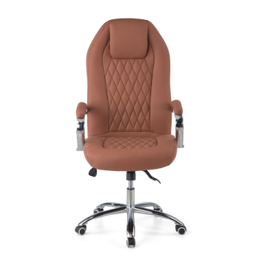 poltrona de escritorio marrom pioneer pele sintetica bracos estofados 4