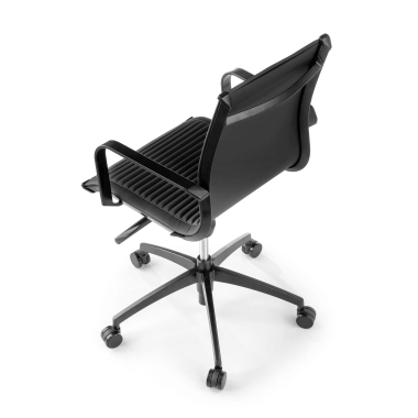 poltrona de escritorio preto estrutura negra pele sintetica pele sintetica bracos fixos 8
