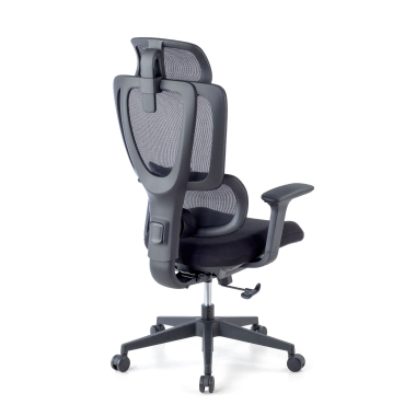 cadeira ergonomica preto essenza malha mesh bracos regulaveis 3d apoio lombar duplo apoio de cabeca 5