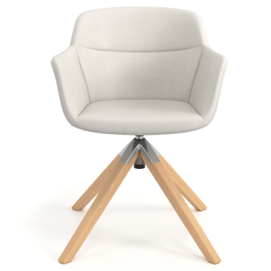cadeira nordica branco giratoria madeira pele sintetica bracos estofados 4