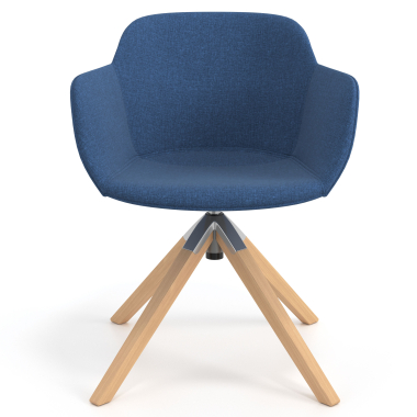 cadeira sala de espera azul giratoria nadera tecido bracos estofados 4