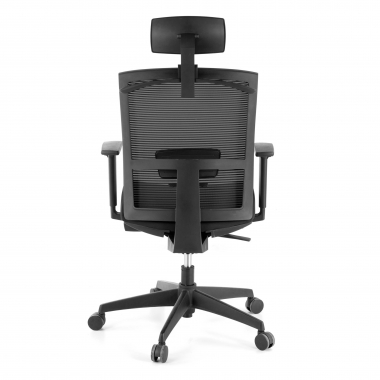 cadeira ergonomica preto estrutura negra reposacabecas malha mesh bracos regulaveis 1d apoio lombar apoio de cabeca 7