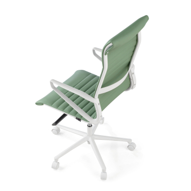 cadeira executiva e de direcao branco verde respaldo alto estrutura branca pele sintetica bracos fixos 8