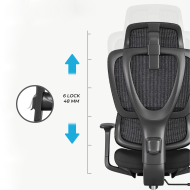 cadeira ergonomica preto essenza malha mesh bracos regulaveis 3d apoio lombar duplo apoio de cabeca 11