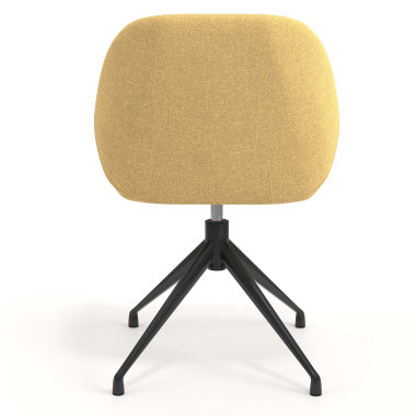 cadeira de reuniao preto amarelo giratoria tecido bracos estofados 6