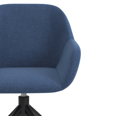 cadeira de reuniao preto azul giratoria tecido bracos estofados 5