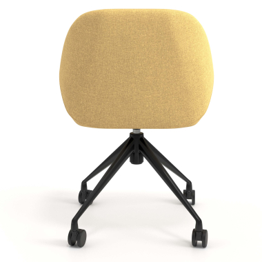 cadeira de reuniao preto amarelo giratoria com rodizios tecido bracos estofados 6