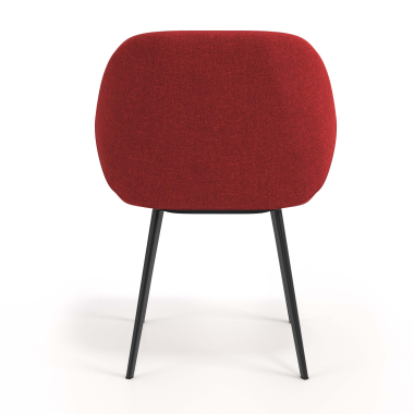cadeira de visitante preto vermelho 4 patas tecido bracos estofados 6