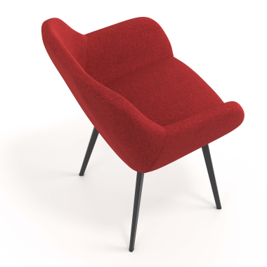 cadeira de visitante preto vermelho 4 patas tecido bracos estofados 7
