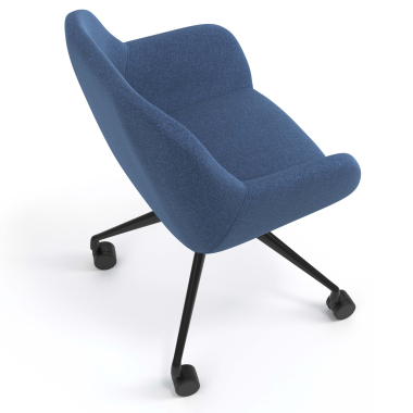 cadeira de reuniao preto azul giratoria com rodizios tecido bracos estofados 7