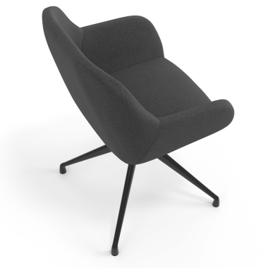 cadeira de reuniao preto antracite giratoria tecido bracos estofados 7