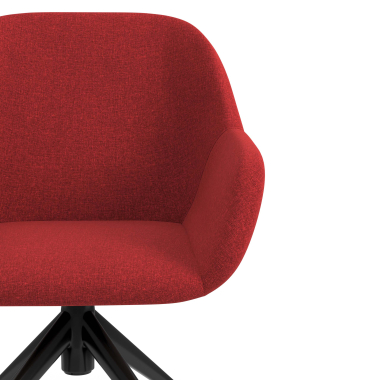 cadeira de reuniao preto vermelho giratoria com rodizios tecido bracos estofados 5
