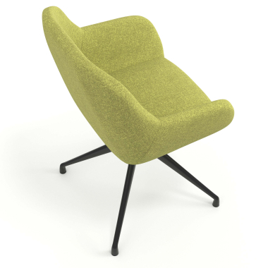cadeira de reuniao preto verde giratoria tecido bracos estofados 7
