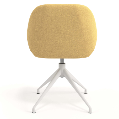 cadeira de reuniao branco amarelo giratoria tecido bracos estofados 6