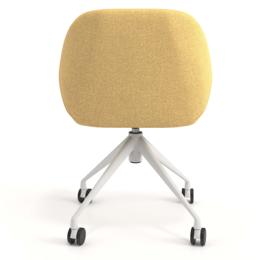 cadeira de reuniao branco amarelo giratoria com rodizios tecido bracos estofados 6