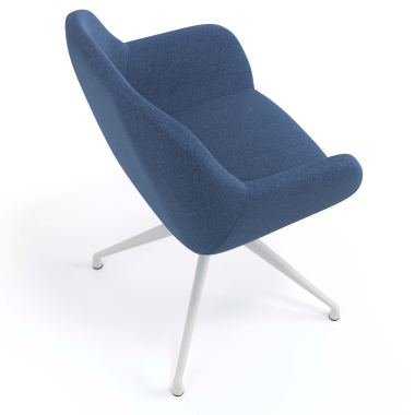 cadeira de reuniao branco azul giratoria tecido bracos estofados 7