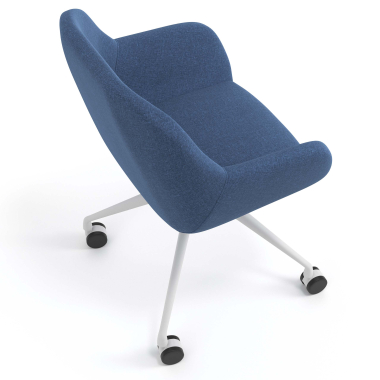 cadeira de reuniao branco azul giratoria com rodizios tecido bracos estofados 7
