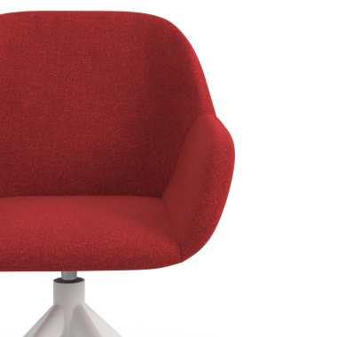 cadeira de reuniao branco vermelho giratoria tecido bracos estofados 5
