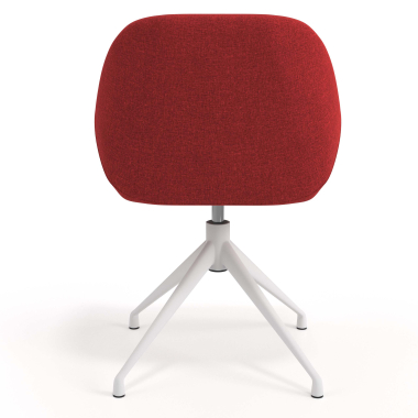 cadeira de reuniao branco vermelho giratoria tecido bracos estofados 6