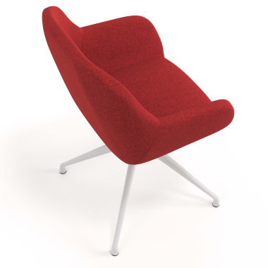 cadeira de reuniao branco vermelho giratoria tecido bracos estofados 7