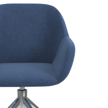 cadeira de reuniao cromado azul giratoria tecido bracos estofados 5