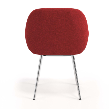cadeira de visitante cromado vermelho 4 patas tecido bracos estofados 6