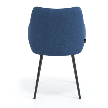 cadeira de visitante preto azul 4 patas tecido bracos estofados 6