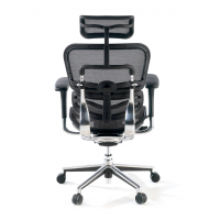 Cadeira de escritório Ergohuman com apoio de cabeça, alumínio, rede