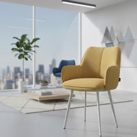 Cadeira de sala de espera Nora, 4 pernas, braços estofados