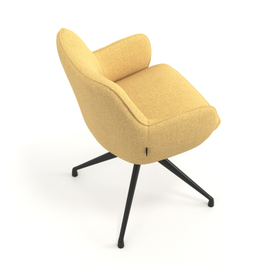 cadeira de reuniao preto amarelo giratoria tecido bracos estofados 7