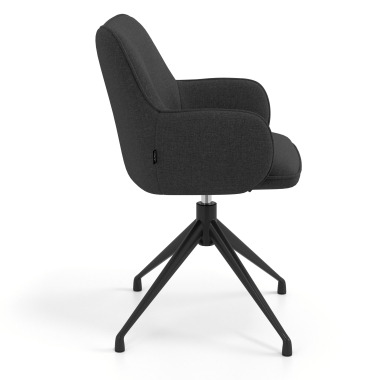 cadeira de reuniao preto antracite giratoria tecido bracos estofados 3