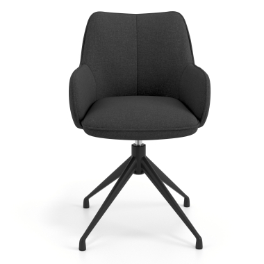 cadeira de reuniao preto antracite giratoria tecido bracos estofados 4