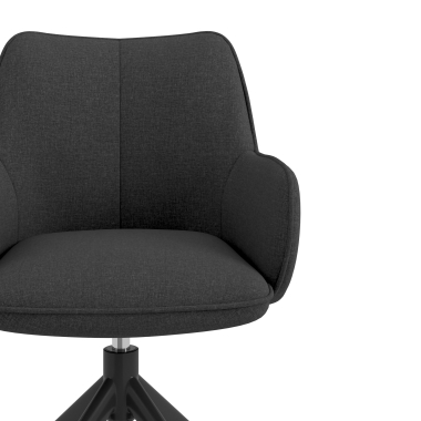 cadeira de reuniao preto antracite giratoria tecido bracos estofados 5