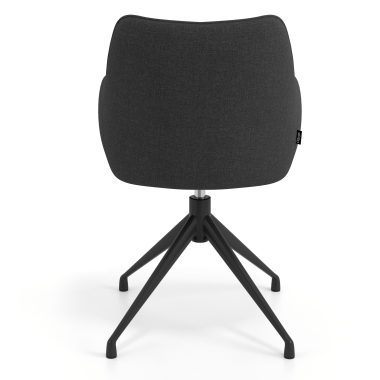 cadeira de reuniao preto antracite giratoria tecido bracos estofados 6