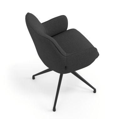 cadeira de reuniao preto antracite giratoria tecido bracos estofados 7