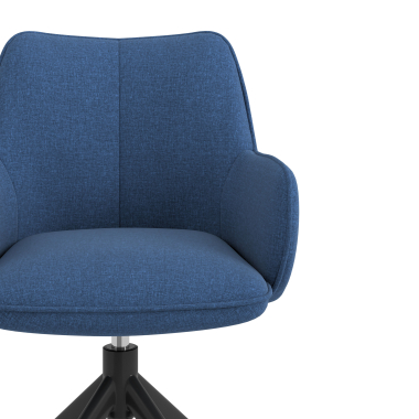cadeira de reuniao preto azul giratoria tecido bracos estofados 5
