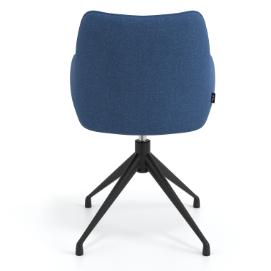 cadeira de reuniao preto azul giratoria tecido bracos estofados 6