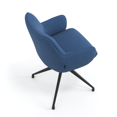 cadeira de reuniao preto azul giratoria tecido bracos estofados 7