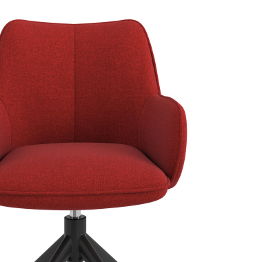 cadeira de reuniao preto vermelho giratoria tecido bracos estofados 5