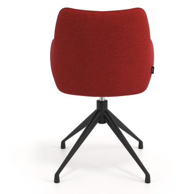 cadeira de reuniao preto vermelho giratoria tecido bracos estofados 6