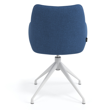 cadeira de reuniao branco azul giratoria tecido bracos estofados 6
