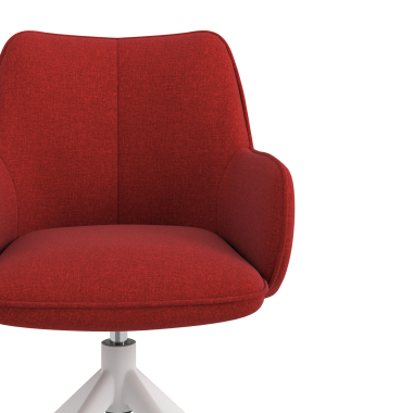 cadeira de reuniao branco vermelho giratoria tecido bracos estofados 5