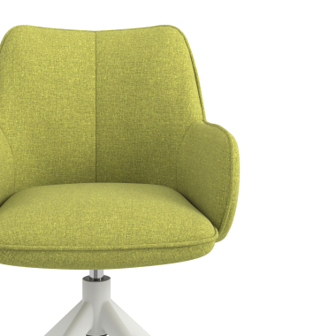 cadeira de reuniao branco verde giratoria tecido bracos estofados 5
