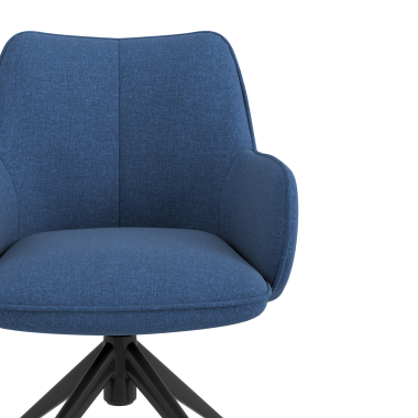 cadeira de reuniao preto azul giratoria com rodizios tecido bracos estofados 5
