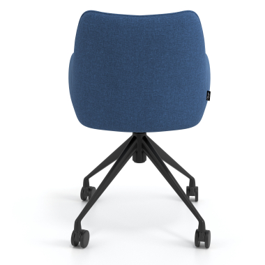 cadeira de reuniao preto azul giratoria com rodizios tecido bracos estofados 6