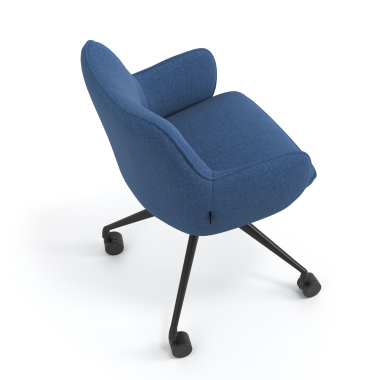 cadeira de reuniao preto azul giratoria com rodizios tecido bracos estofados 7