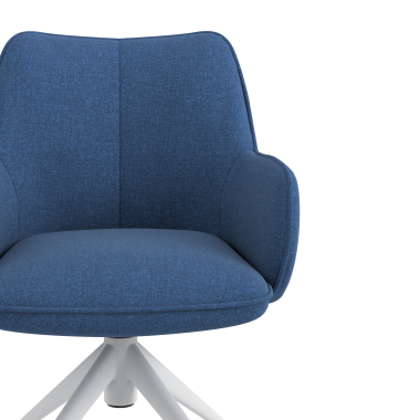 cadeira de reuniao branco azul giratoria com rodizios tecido bracos estofados 5