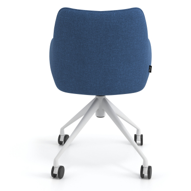 cadeira de reuniao branco azul giratoria com rodizios tecido bracos estofados 6